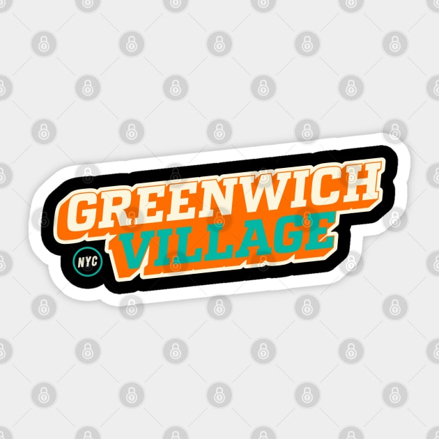 Greenwich Village Vibe: Urban Hip T-shirt Collection for NYC Trendsetters Sticker by Boogosh